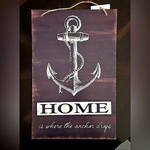 Hanging Wooden Anchor Sign
